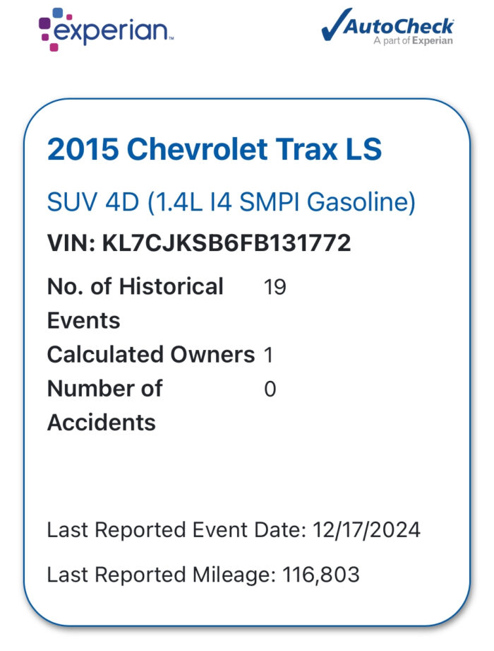 2015 Chevrolet Trax For Sale LS FWD - Image 3