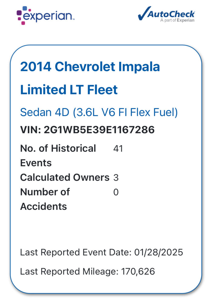 2014 Chevrolet Impala For Sale Limited LT Sedan - Image 3